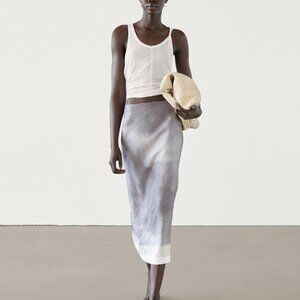 Massimo Dutti Ombré printed midi skirt